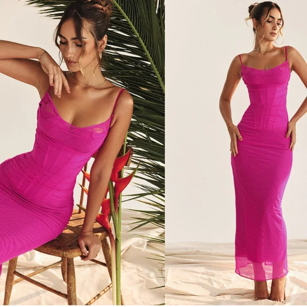 House of CB | Dresses | House Of Cb Nalini Fuchsia Maxi Dress Nwot |  Poshmark